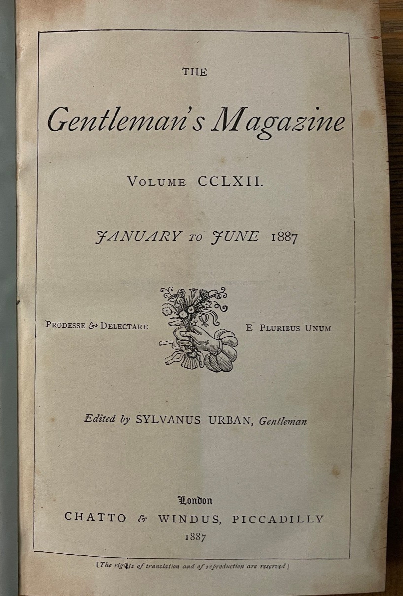 1887 Gentleman’s Magazine, Half Leather, Victorian, Marie Antoinette, Chaucer