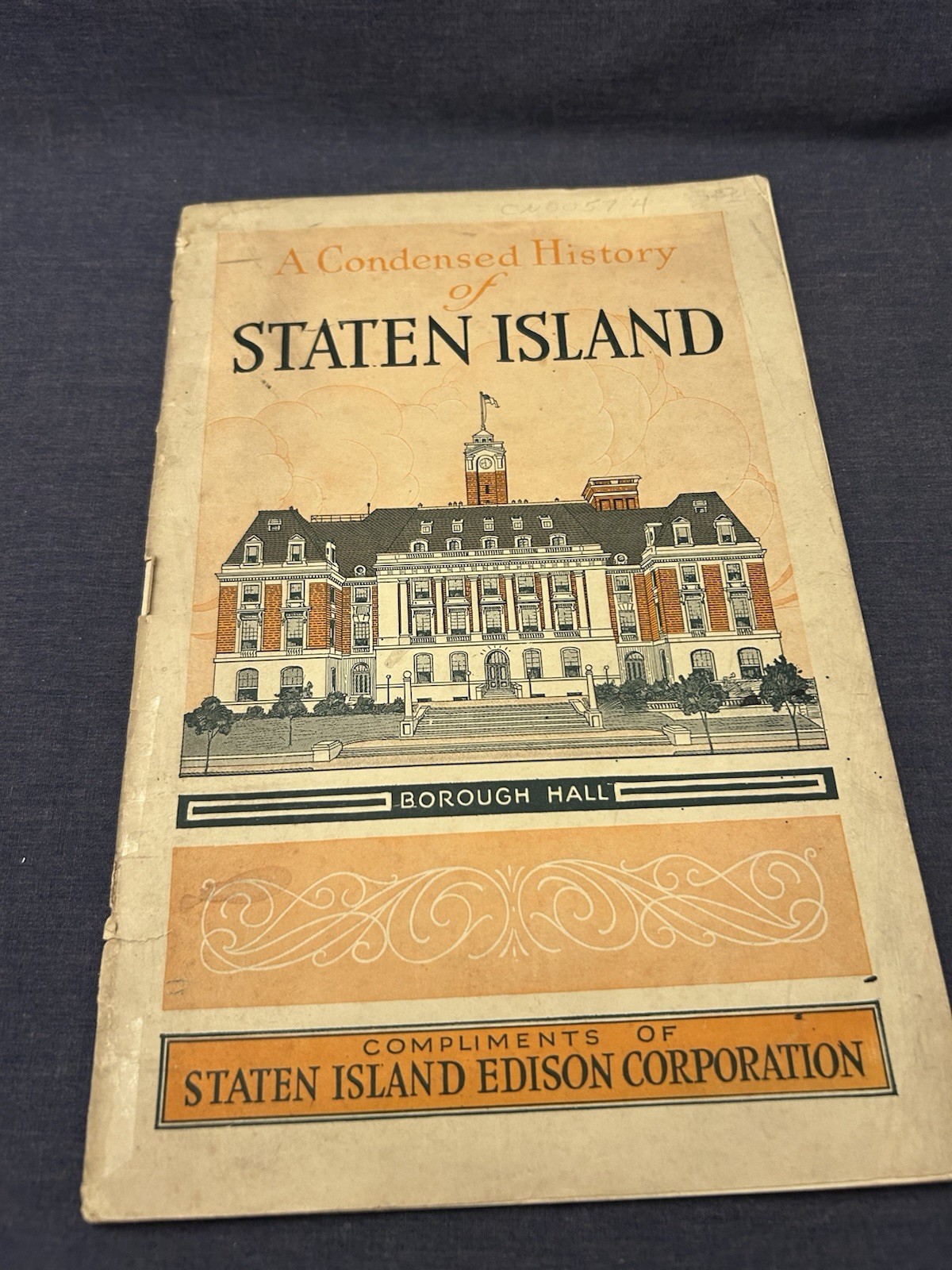 Rare A Condensed History Of Staten Island New York – The Edison Corporation 1924