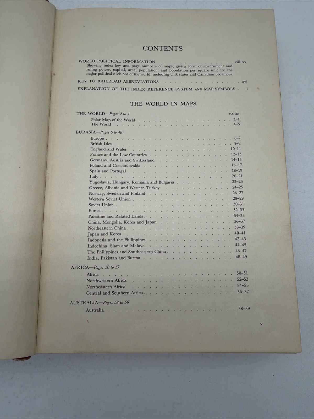Vintage Rand McNally & Company Standard Atlas of the World – 1953