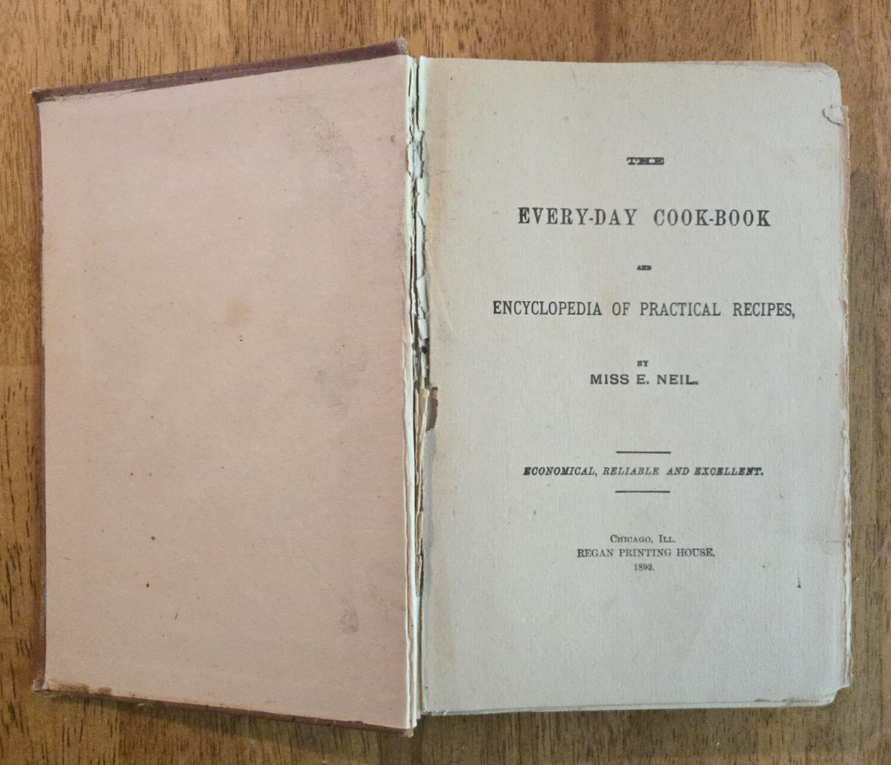 The Everyday Cookbook and Encyclopedia of Practical Recipes by Miss E. Neil 1892