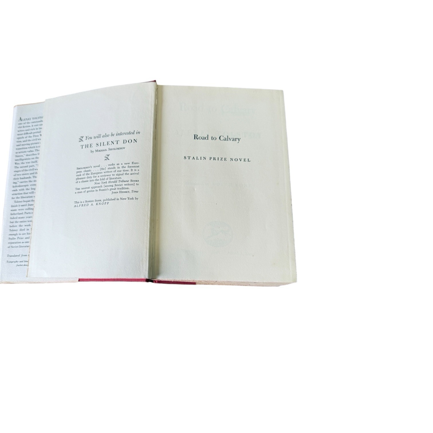 ROAD TO CALVARY by Alexei Tolstoy 1946 Alfred A. Knopf 1st American Edition
