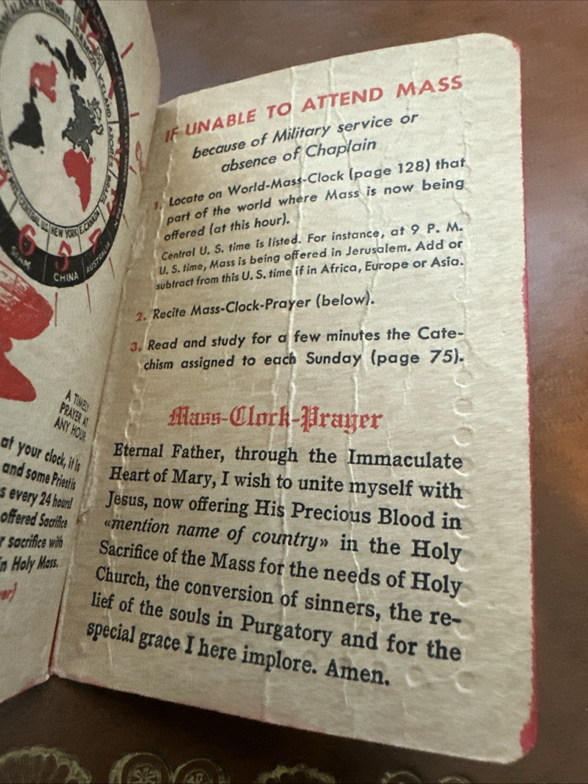 1942 My Military Missal WW2 Catholic Prayer Book Rosary On Back Cover