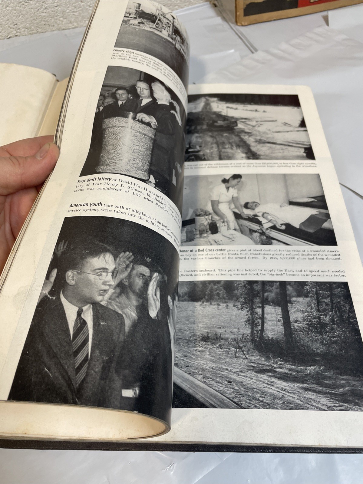 1946 Collier’s Photographic History Of World War II WW2 Hardback Book Vtg Pics
