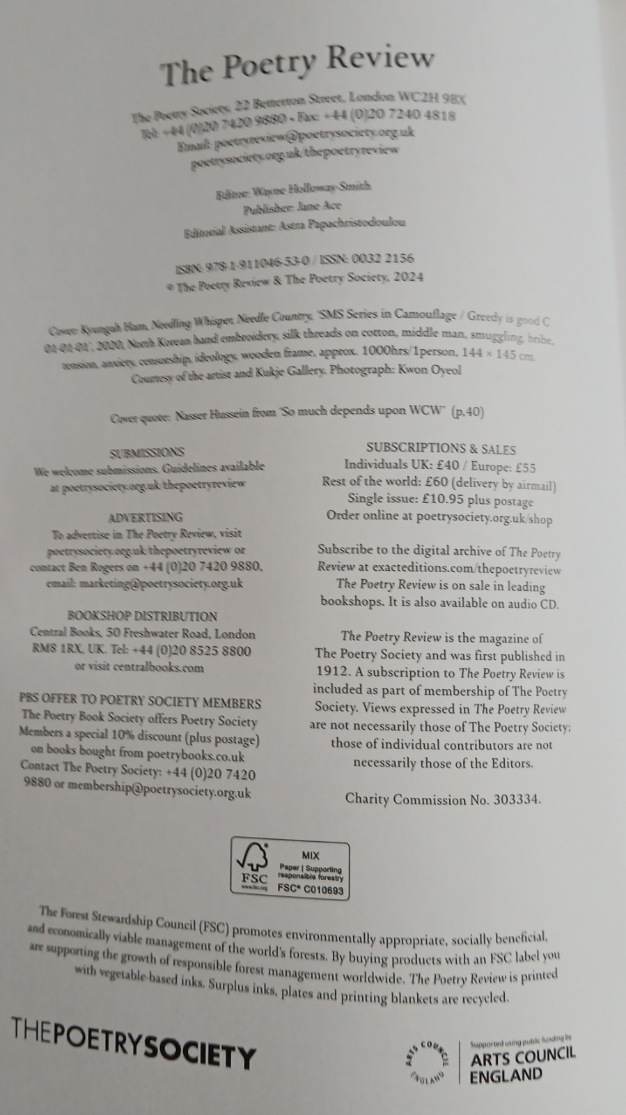 The Poetry Review Set Of 3 1st 2024 Paperback Mixed Authors The Poetry Society