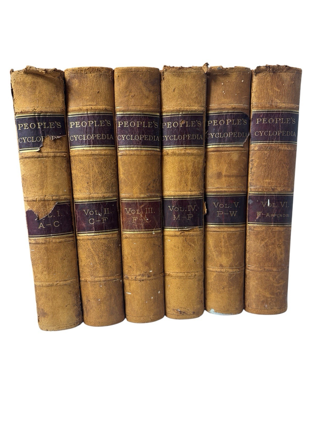 1894 People’s Cyclopedia of Universal Knowledge Complete 6 Volume Set Leather