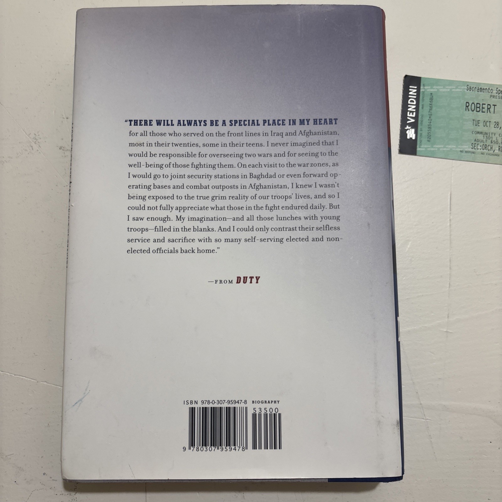 Robert M. Gates DUTY Memoirs of a Secretary at War SIGNED First Edition 2014 HTF