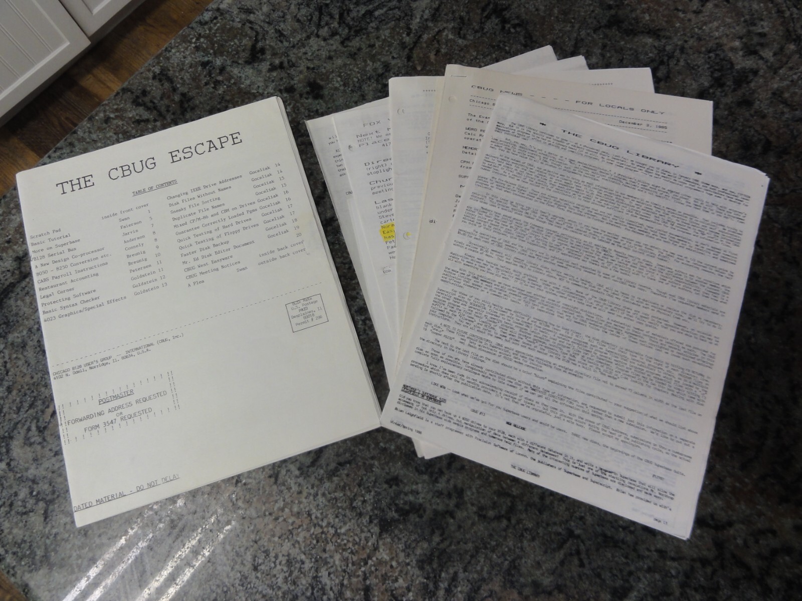 Commodore B128 Lot of 10 CBug Escape Chicago User’s Group 1st Issues 1985 + More