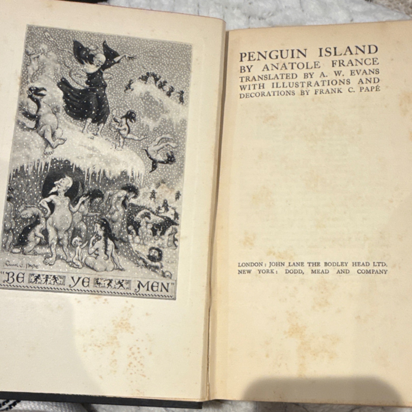 Anatole France Penguin Island Illustrated Hardcover Dodd Mead Frank C. Papé