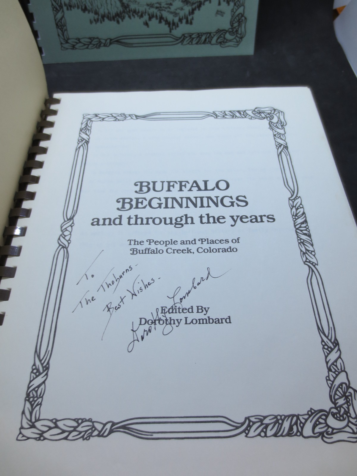 Buffalo Beginnings 1 & 2 by Dorothy Lombard 1985 Colorado History Signed Spiral