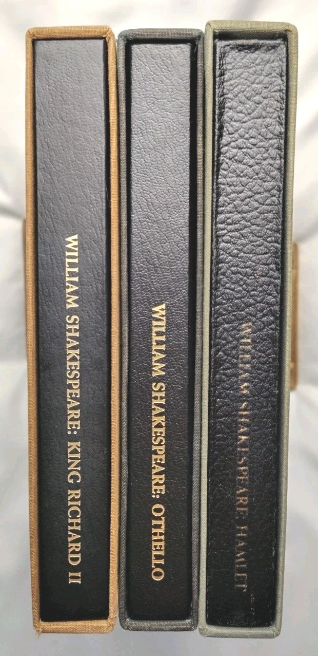 3 Shakespeare Books Royal Composing Room Othello Hamlet Richard Slip Cases Vtg