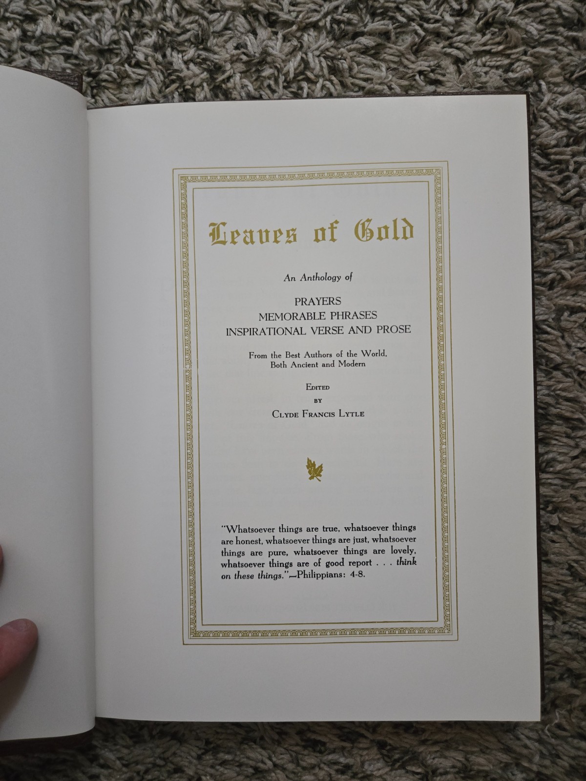Vintage 1948 Leaves of Gold Revised Edition By Clyde Francis Lytle Antique Book