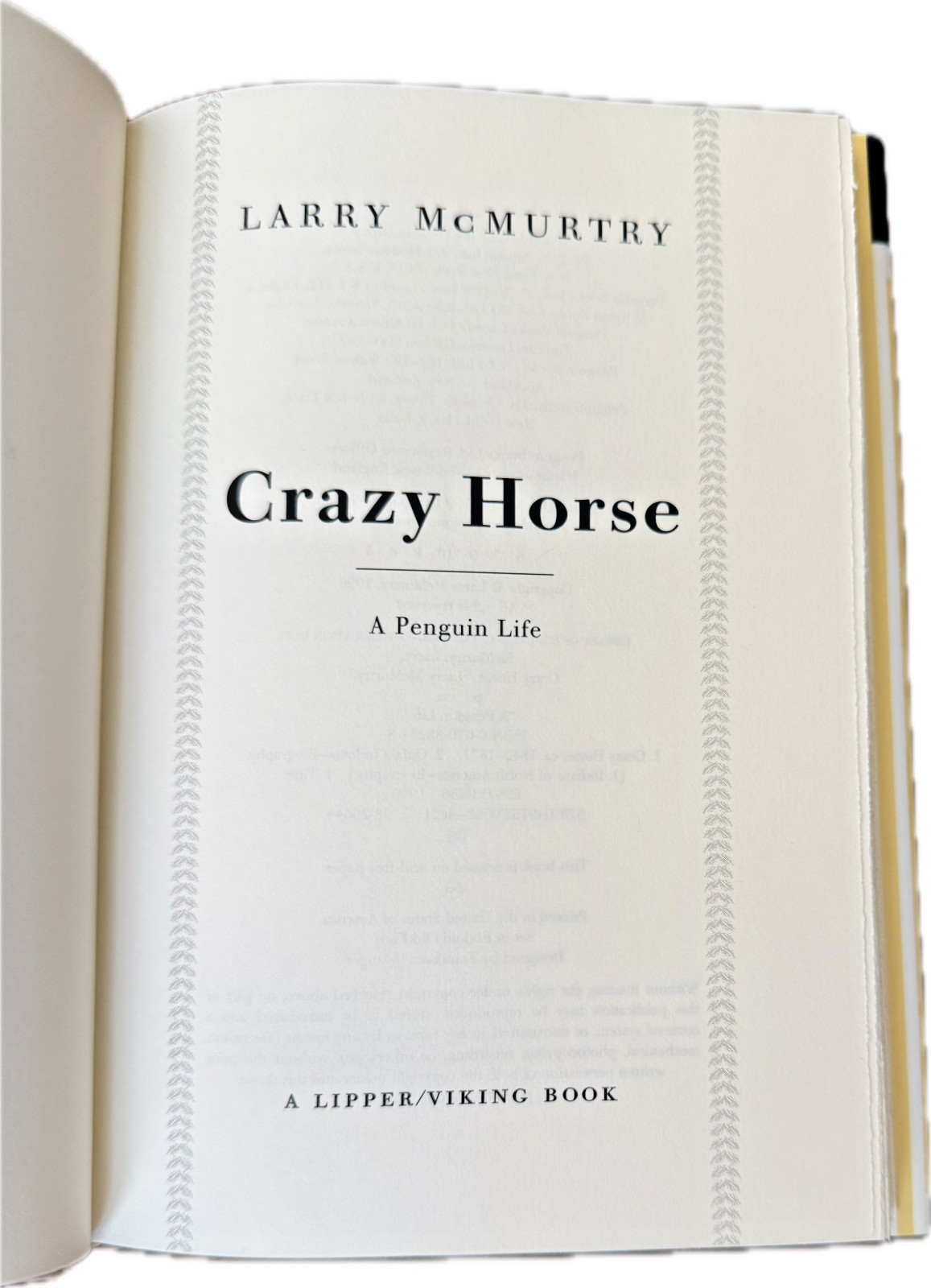 Crazy Horse by Larry McMurtry, Signed First Edition 1999 Hardcover with Jacket