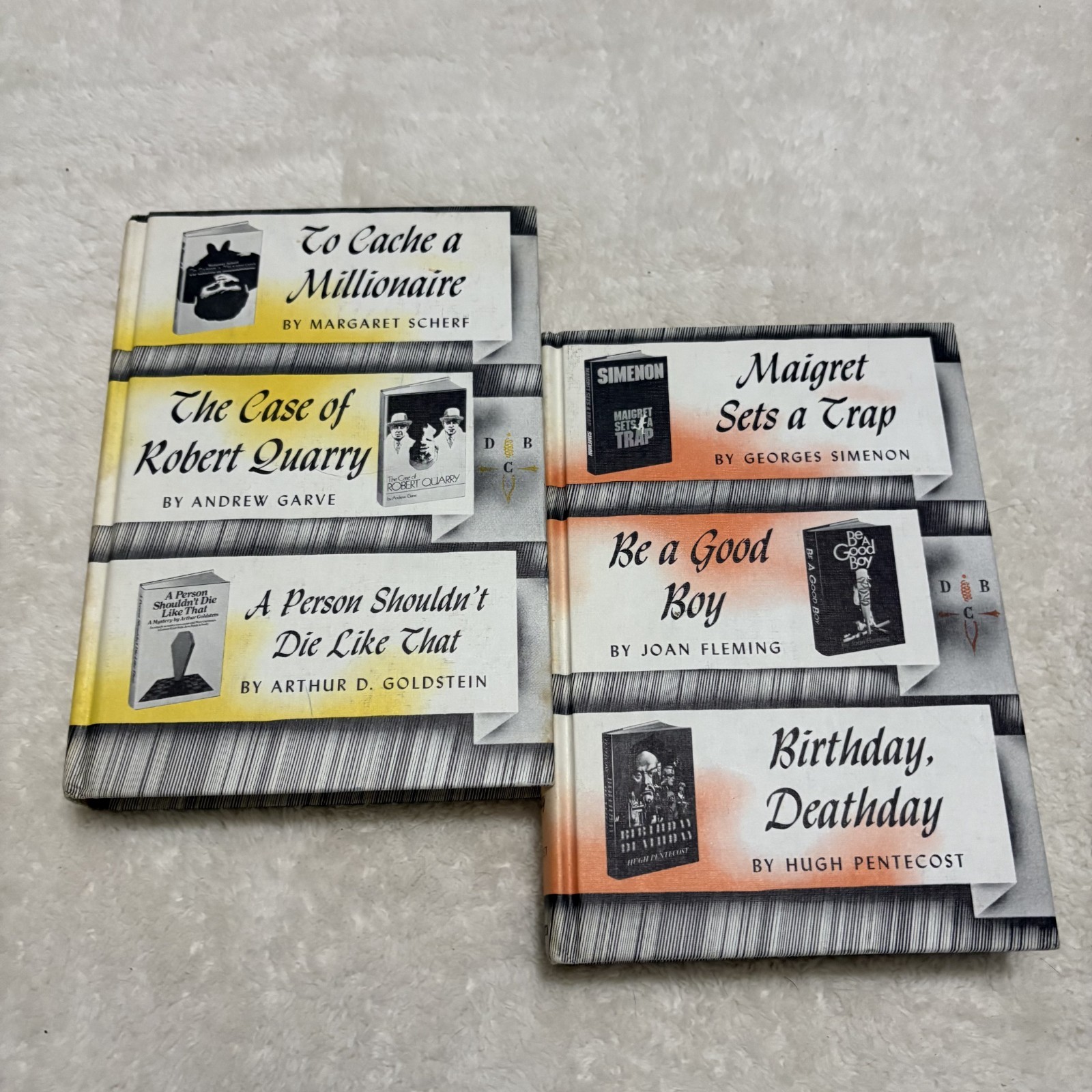 Vintage DETECTIVE BOOK CLUB 8 HB Books 3-in-1 Novels Various Years