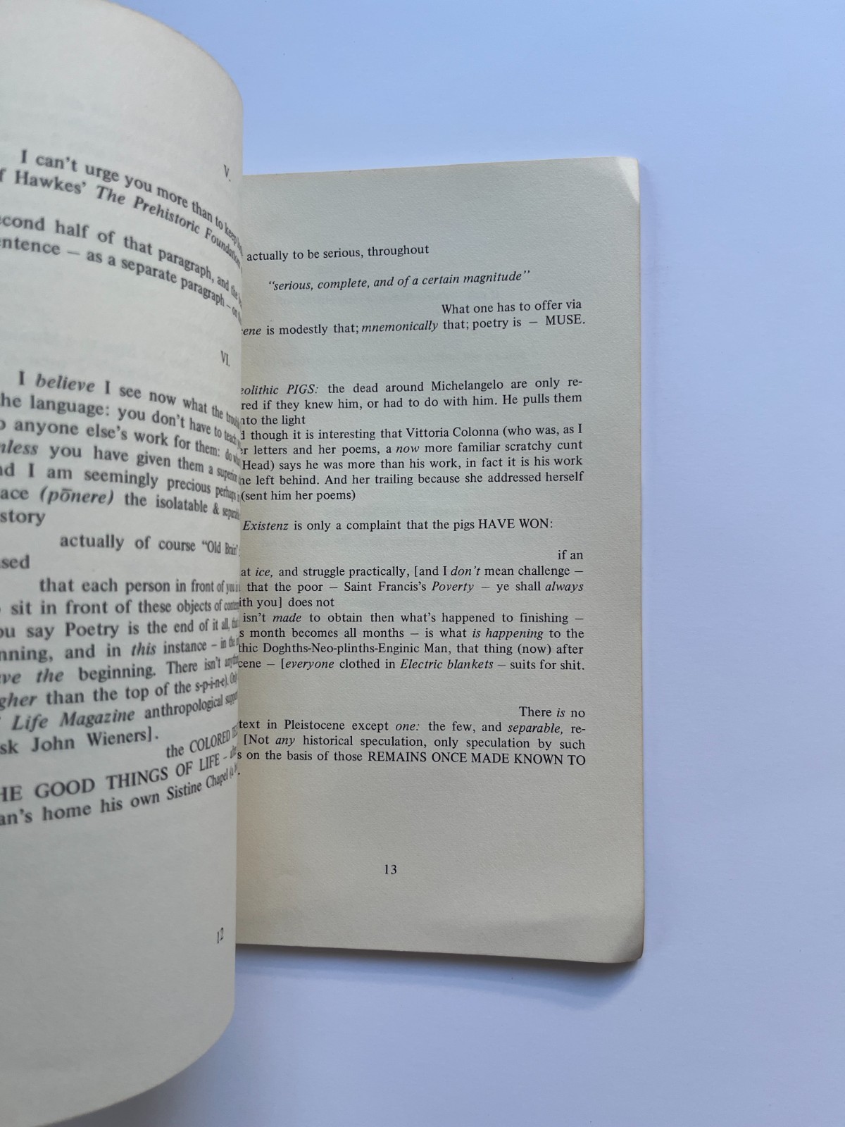 CHARLES OLSON ~ Pleistocene Man / Institute for Future Studies 1968 poetry