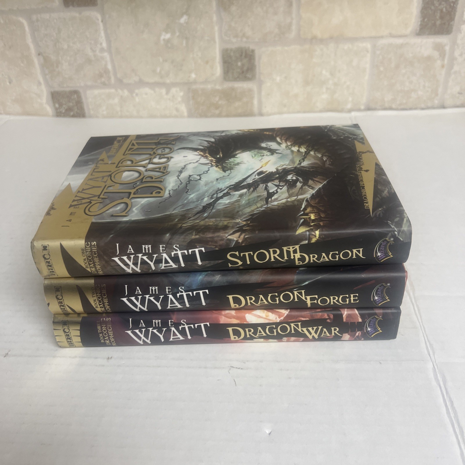 James Wyatt – Draconic Prophecies – 3 Vol Set – Dragon War – Storm – Force – 1st