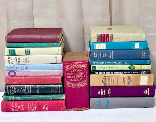 Book Lot of 10 Hardcover Vintage Rare Old Antique RANDOM Mixed Genres Colors