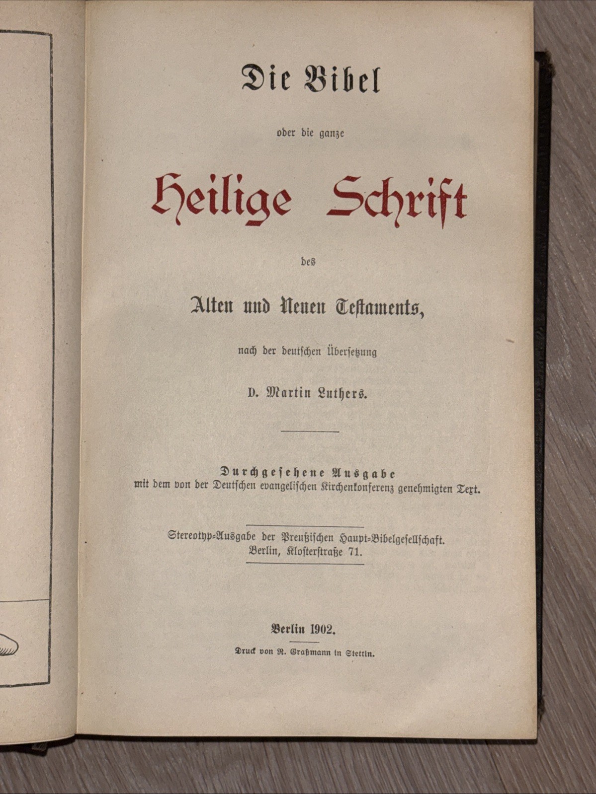 VINTAGE German HOLY BIBLE 1800s 1900s 1901 MULTIPLE SIGNATURES AND DATES SIGNED
