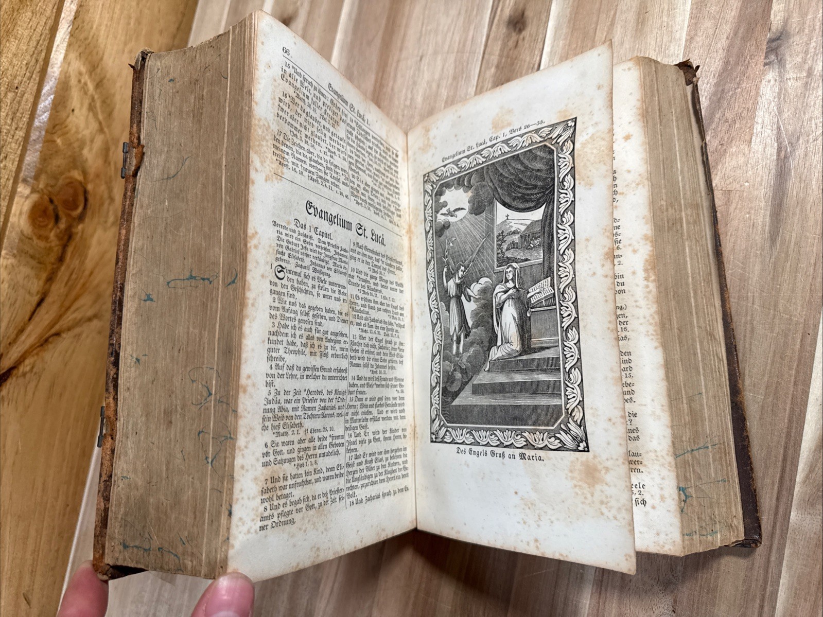 1842 HOLY BIBLE german ILLUSTRATED phiadelphia LUTHER leather ANTIQUE old