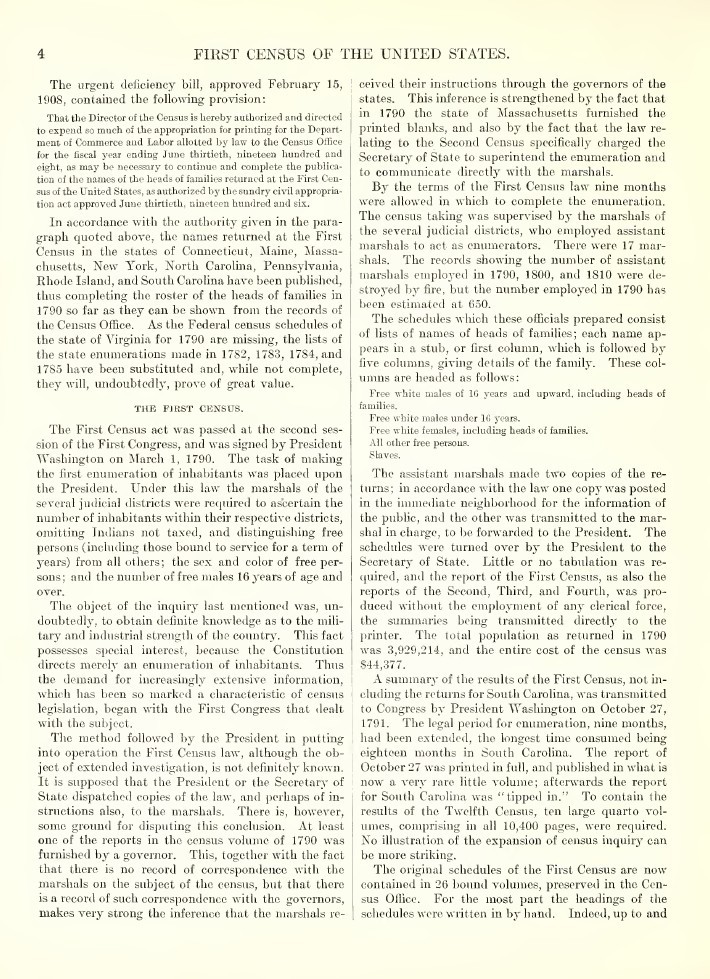 United Stated First Census Taken in 1790 – Heads of Families – 12 Records on DVD