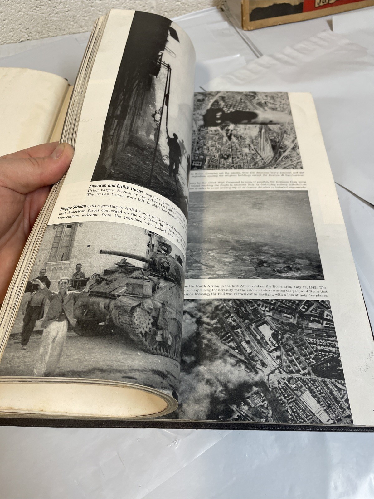 1946 Collier’s Photographic History Of World War II WW2 Hardback Book Vtg Pics