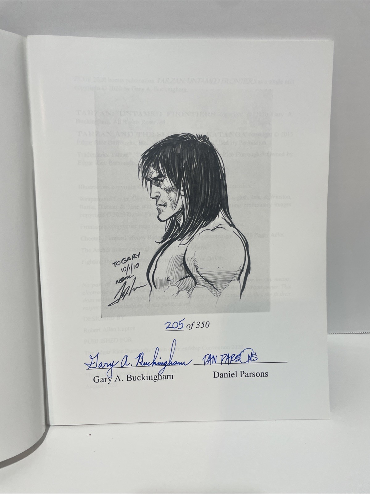 Tarzan Untamed Frontiers Signed Gary A Buckingham Daniel Parsons 2020