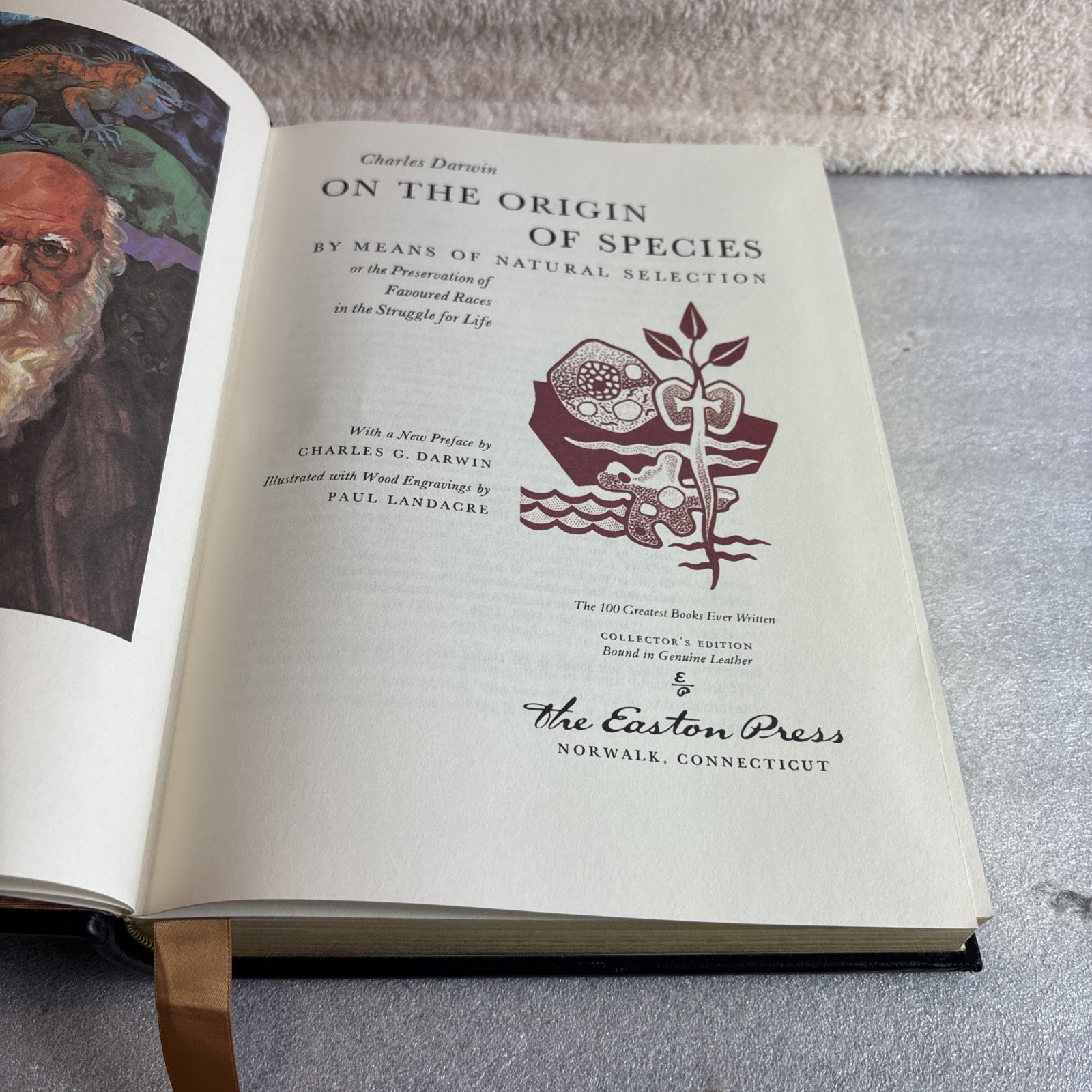 On the Origin of Species Charles Darwin Easton Press Leather Collector’s Edition