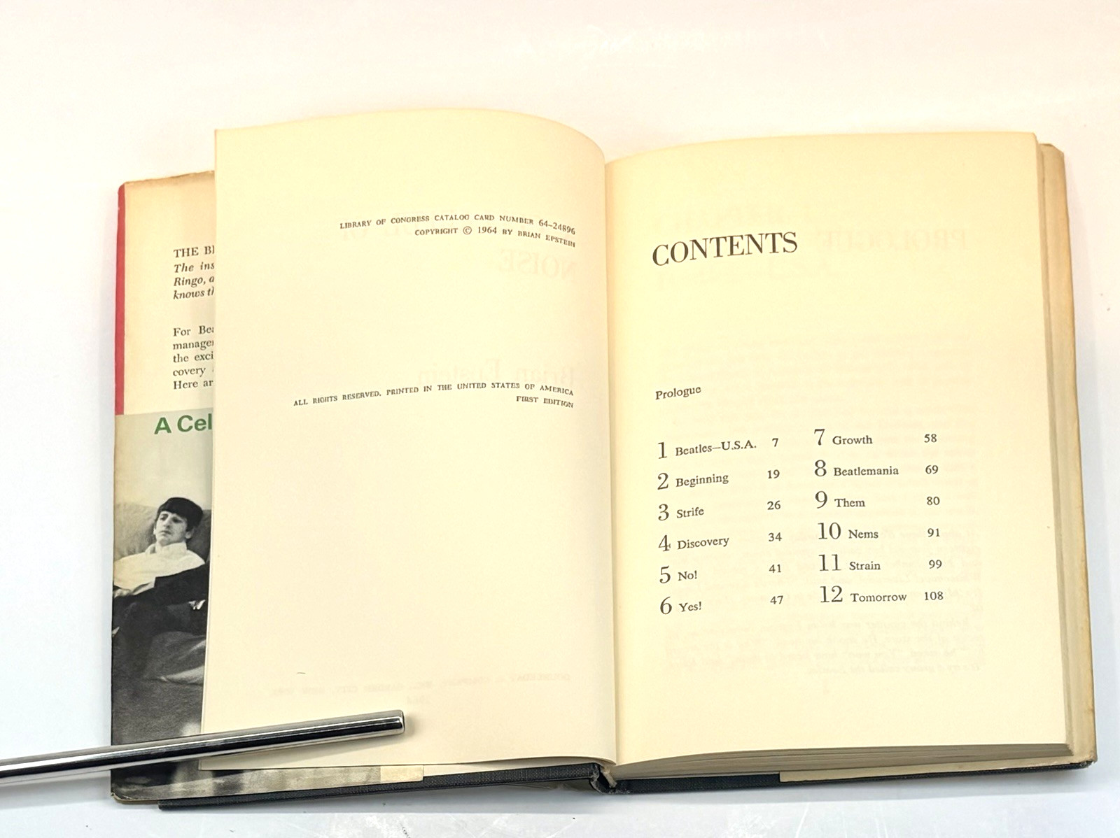 Beatles ‘A Cellarful of Noise’ 1964, 1st Ed. ICLOTH w/Dust Cover – Brian Epstein