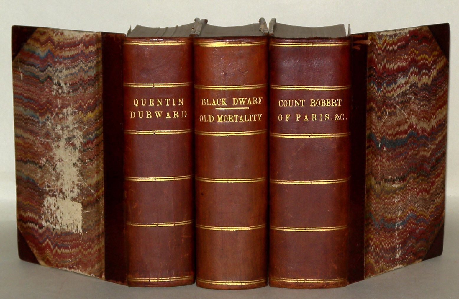 14 Waverley Novels 1830s Walter Scott Robert Cadell Leather Spine HB Collection