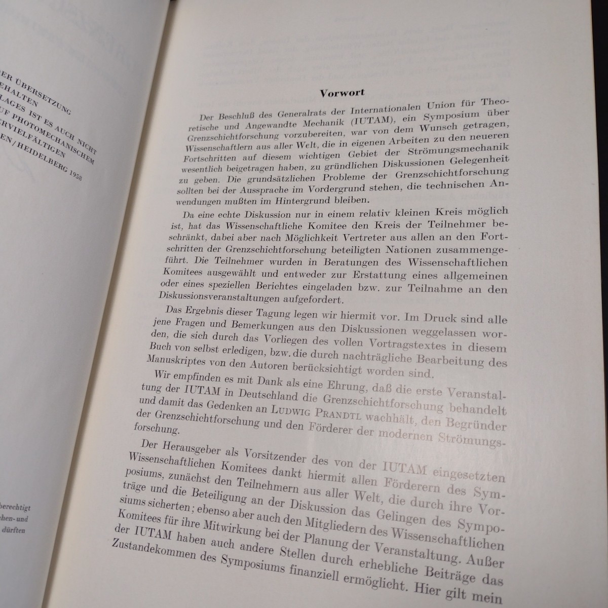 Grenzschicht Forschung / Boundary Layer Research, H. Gortler (Eng/Ger) Text 1958