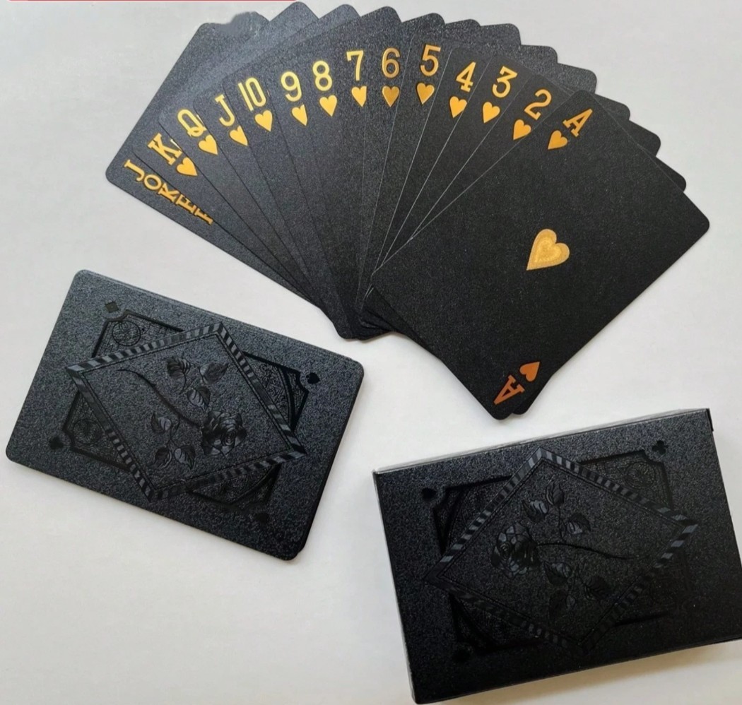 Diamond Waterproof Black Golden Cards Plastic Poker Playing (1 Deck) US Seller