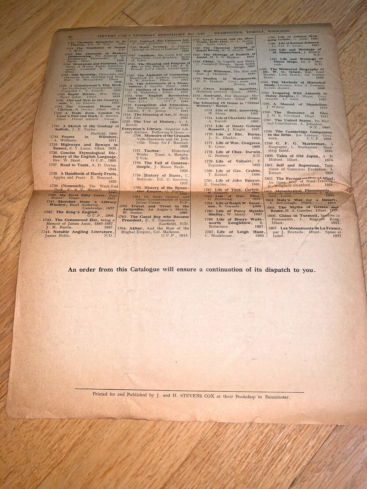 3-1959-1960 Issues THE LITERARY REPOSITORY – CATALOGUE-Rare Books & Manuscripts
