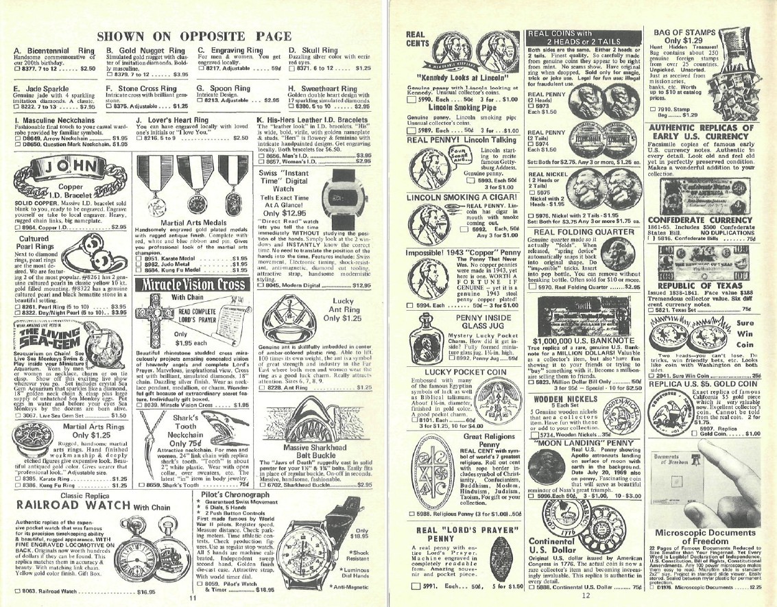 8 old Johnson Smith Co. Curios Gifts Novelty Catalogs (1960s, 70s & 90s) on DVD