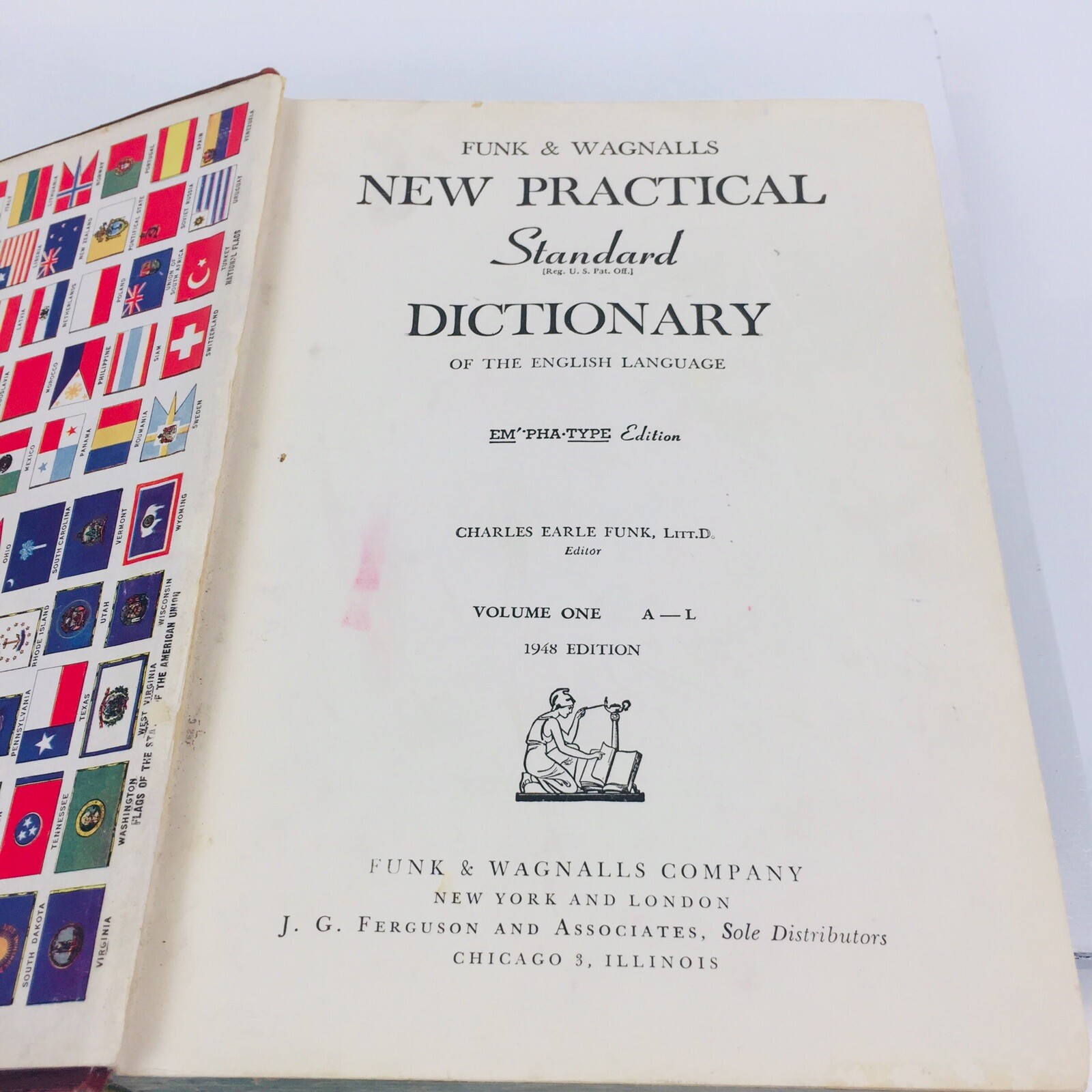 Bookshelf Decor 1948 Funk & Wagnall New Practical Standard Dictionary Vol 1 & 2