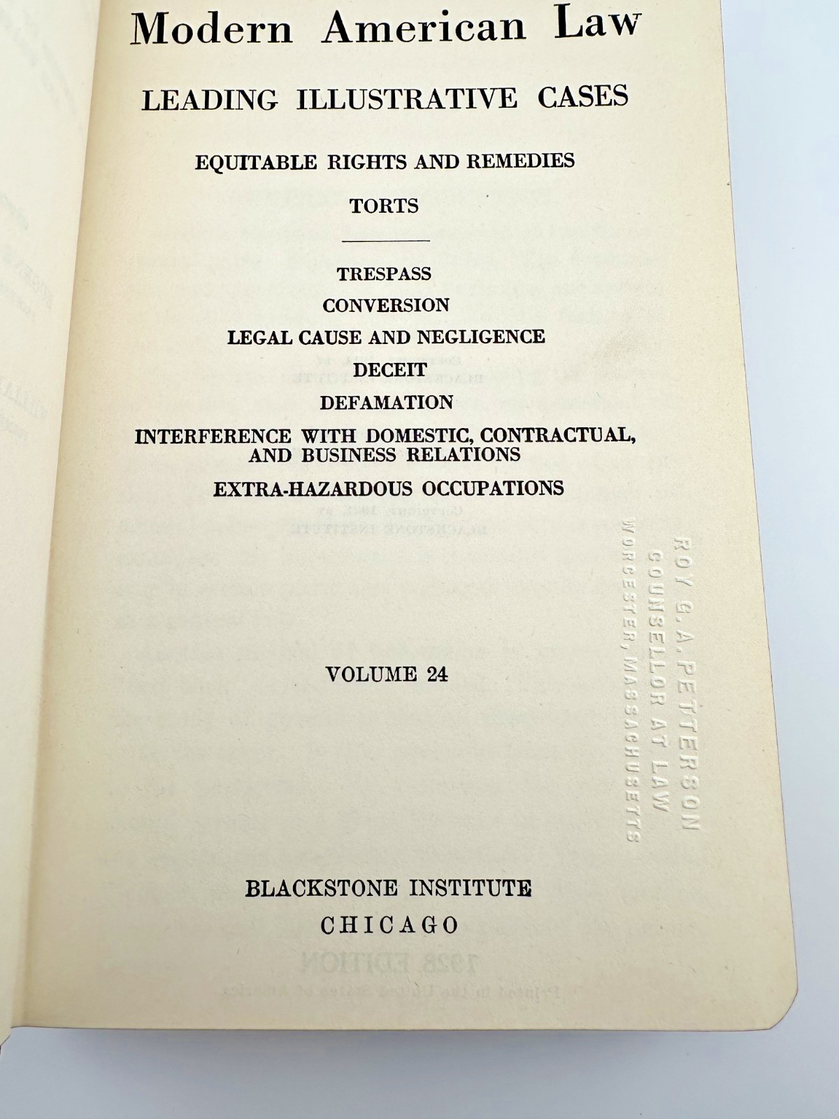 Modern American Law – 5 Vol Set (1928) Blackstone Institute