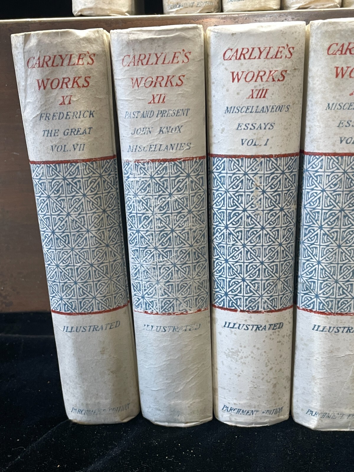 20 vols. Carlyle’s Complete Works Thomas Carlyle Vellum Edition Dana Estes 1884