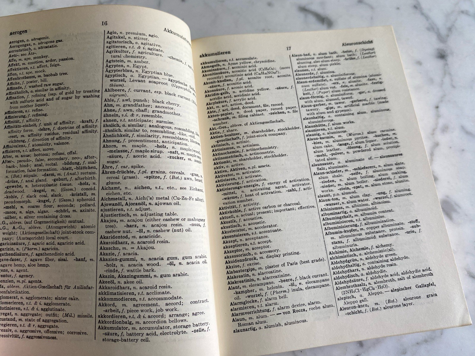 Vintage Book: A German English Dictionary for Chemists Patterson 1965 Wiley