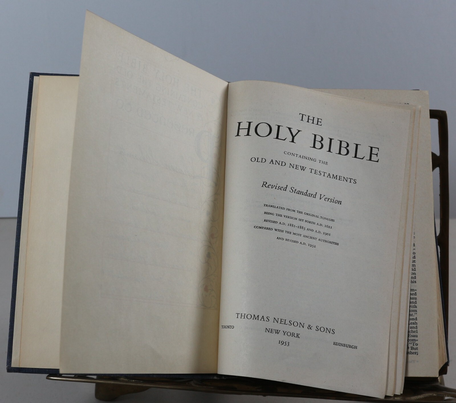 The Holy Bible Revised Standard Version Thomas Nelson and Sons 1953 HB