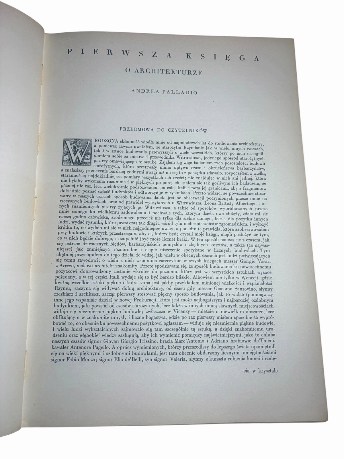 Andrea Palladio Four Books on Architecture (1 Vol) 1955 Polish HC Quattro Libri