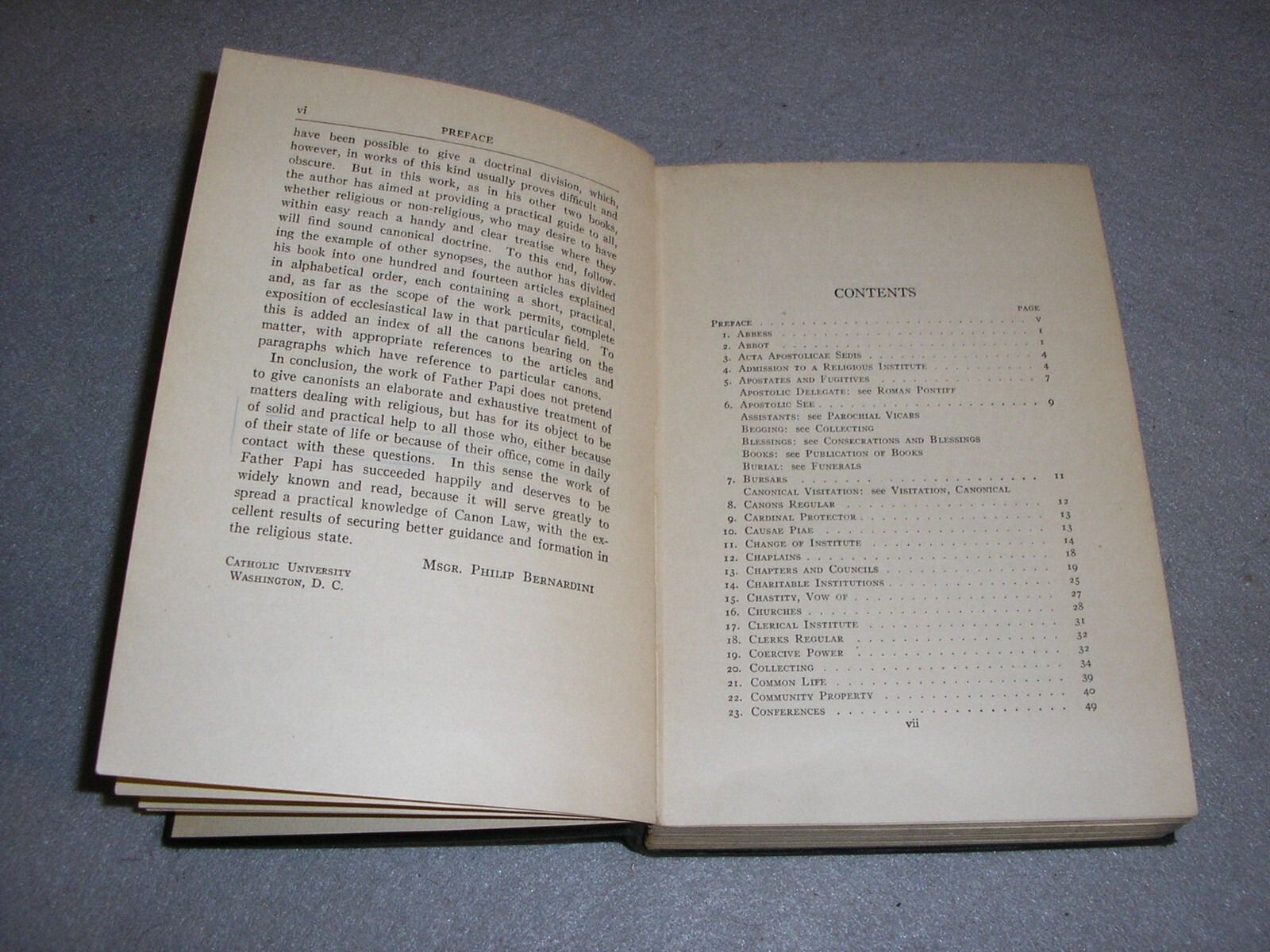 Antique Catholic Religion Book Religious In Church Canon Law Hector Papi 1924