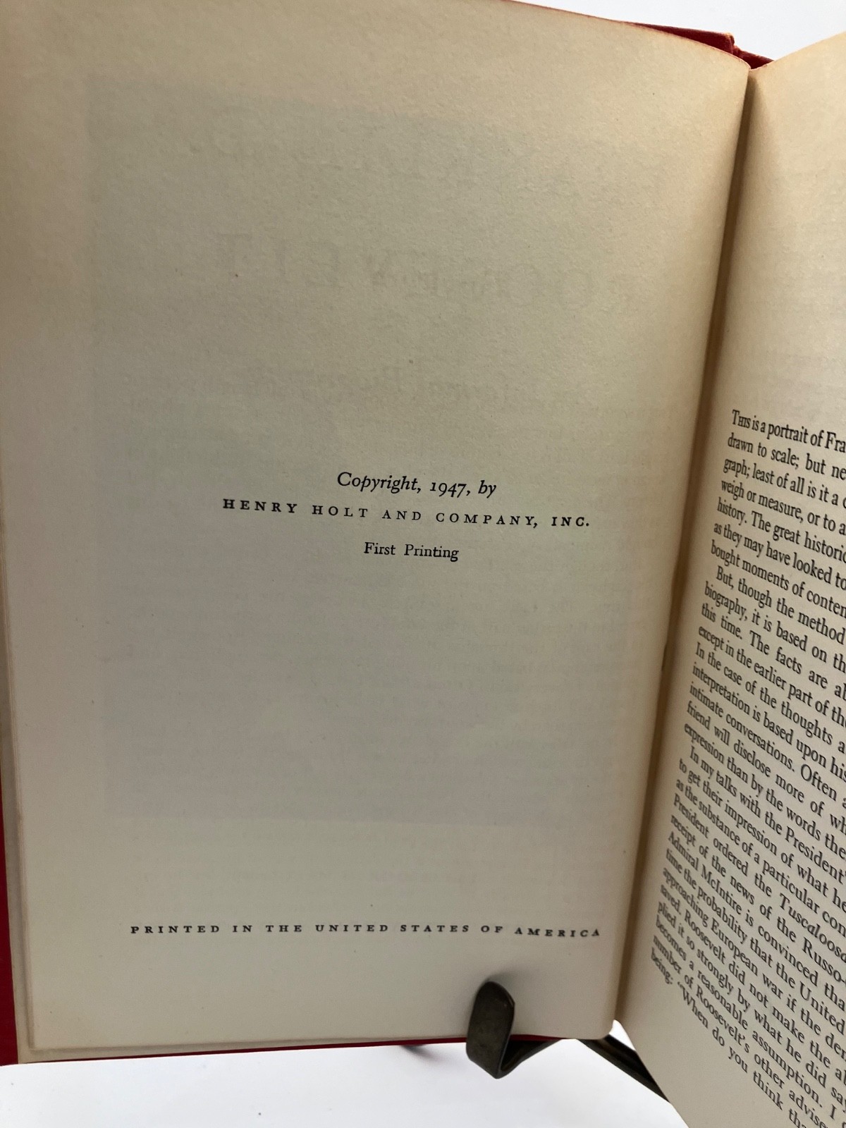 FRANKLIN D. ROOSEVELT AN INFORMAL BIOGRAPHY by Alden Hatch 1947 1st Printing