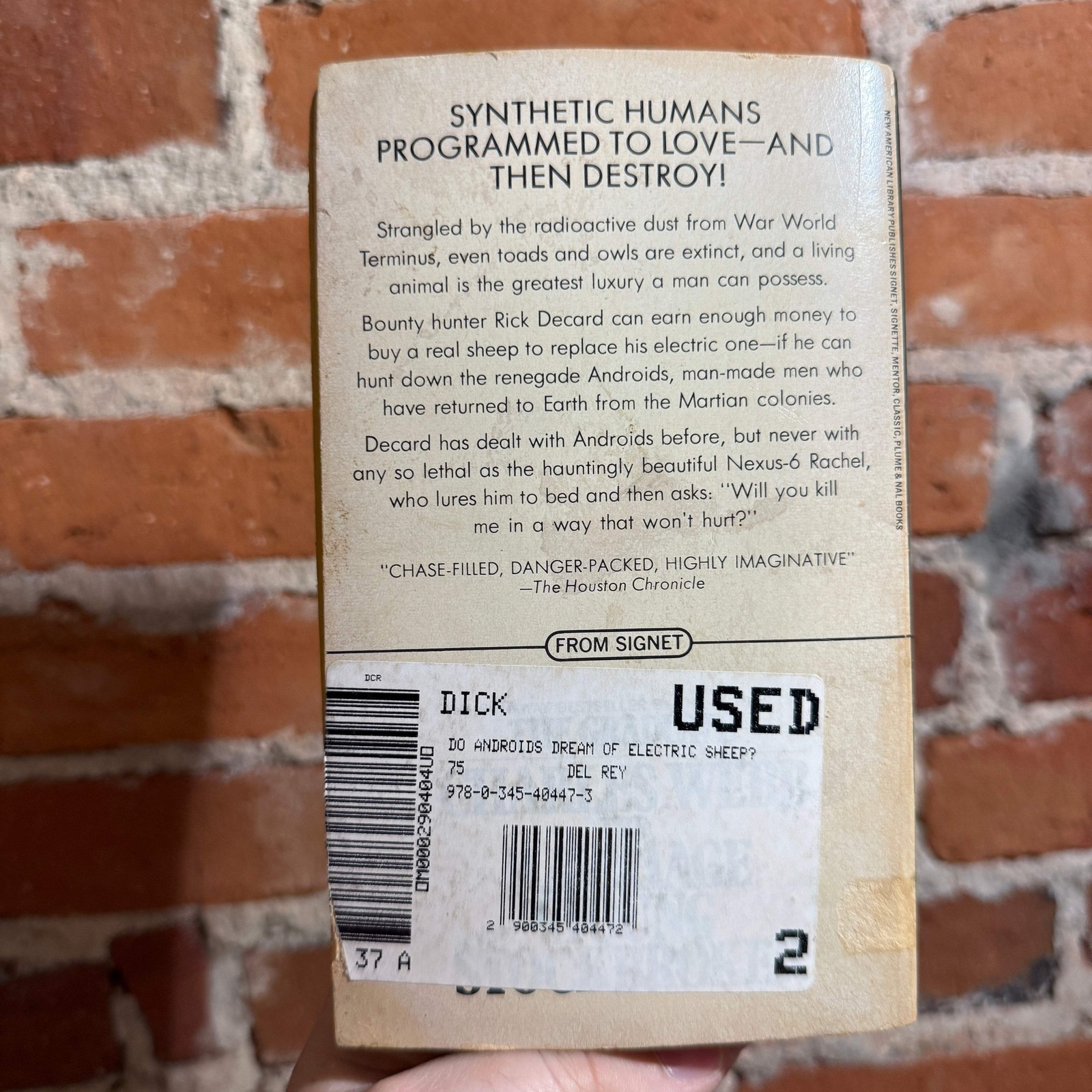 Do Androids Dream of Electric Sheep – Philip K. Dick – 1969 3rd Signet Paperback