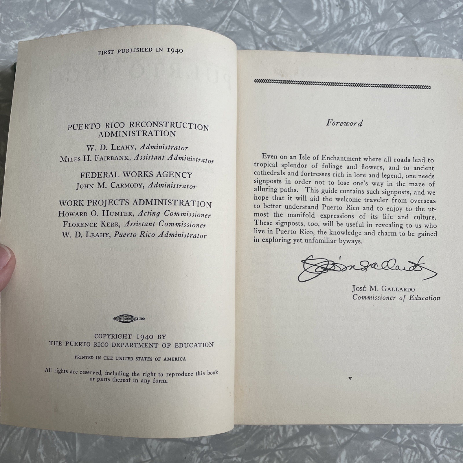 1940 WPA 1st edition: PUERTO RICO, A GUIDE TO THE ISLAND OF BORIQUEN