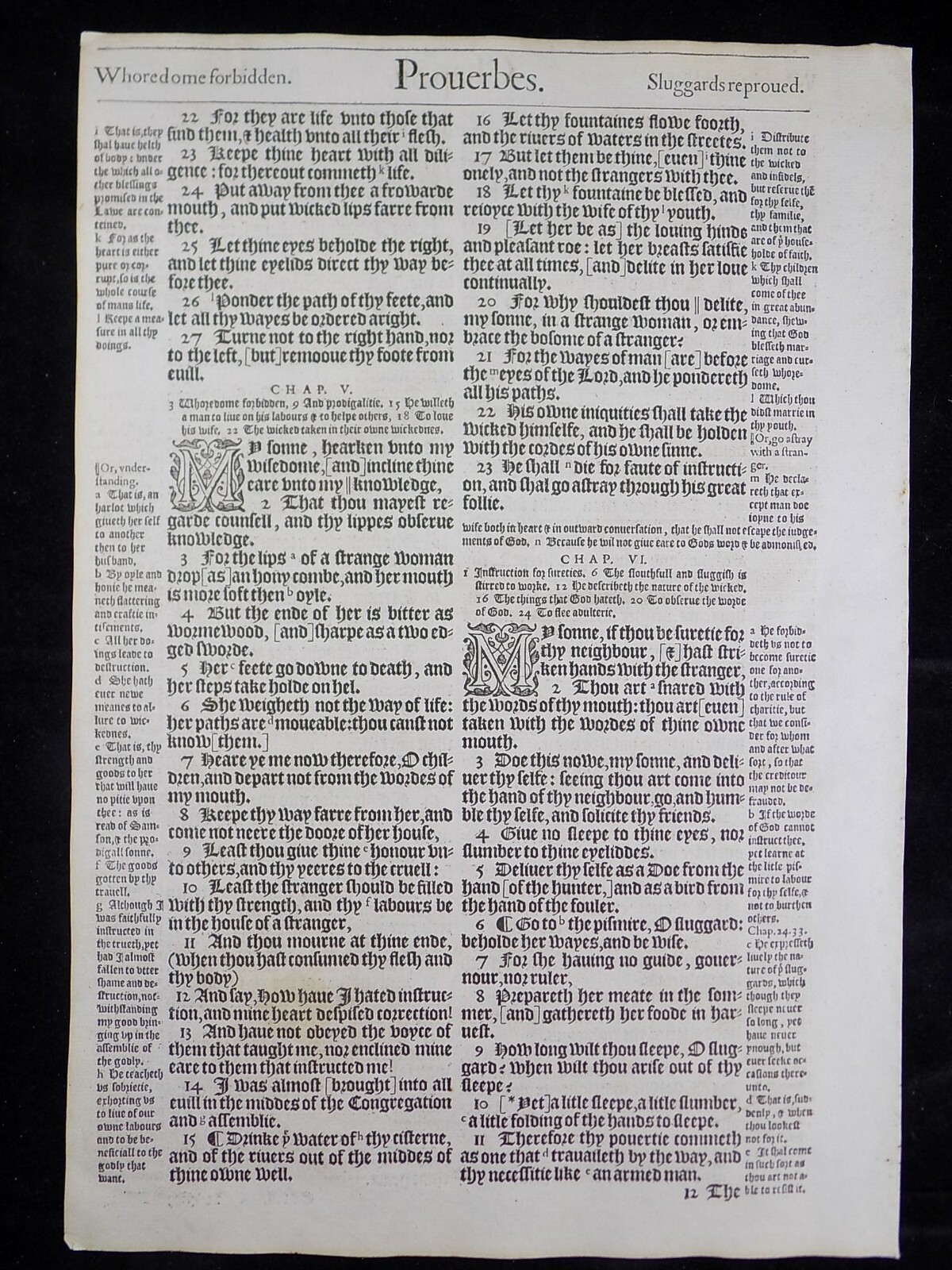 1583 Noblest Geneva Bible Folio- Book of Proverbs- YOU PICK