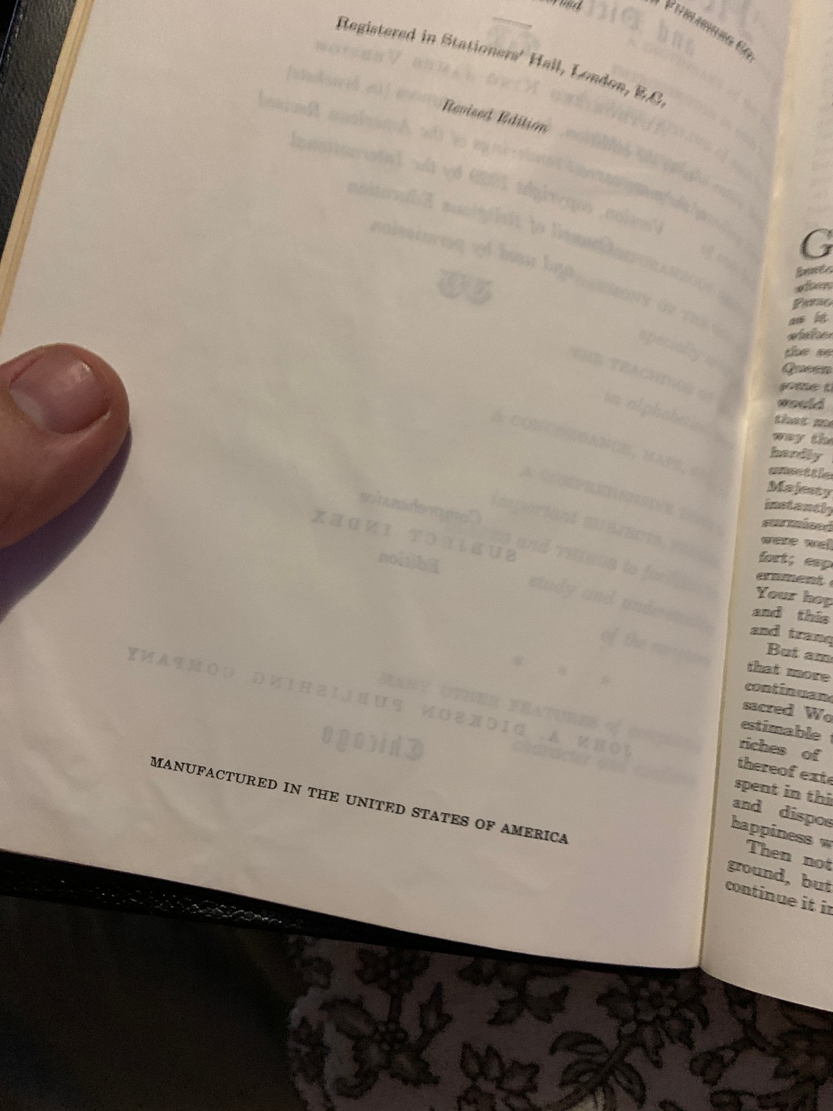 Holy Bible New Analytical Indexed Edition Dickson KJV Black MOROCCO Leather 1950