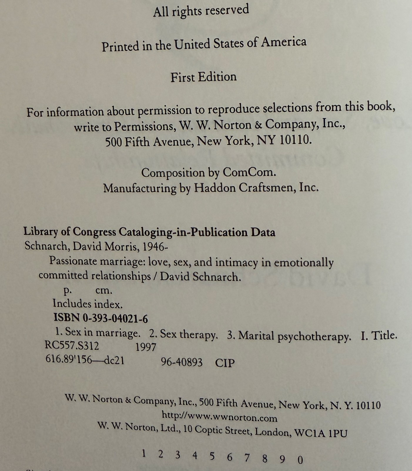 Passionate Couples David Schnarch SIGNED 1st Edition Norton 1997 HC w/ Invoice