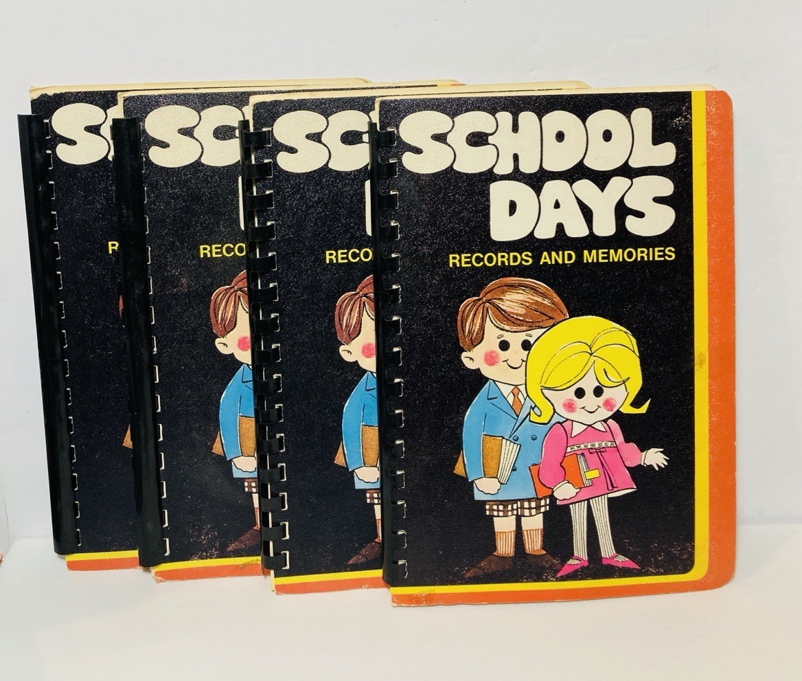 VTG Child’s School Days Records Memoir Scrapbook K-12 Wincraft Spiral Bound 1966