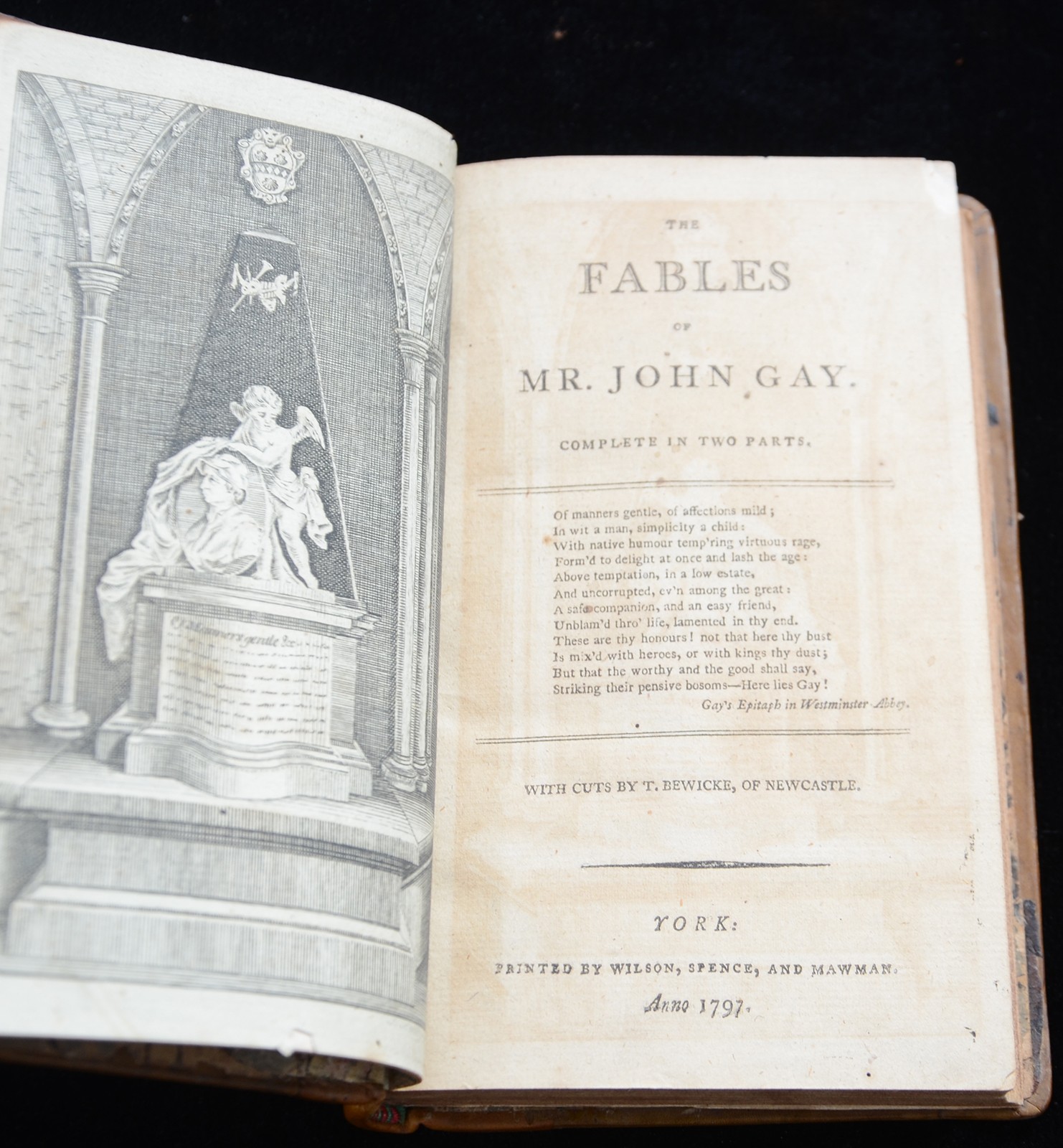 Antiquarian Book-WOOD ENGRAVING-FABLES OF MR. JOHN GAY-Bewick-Gay-1797