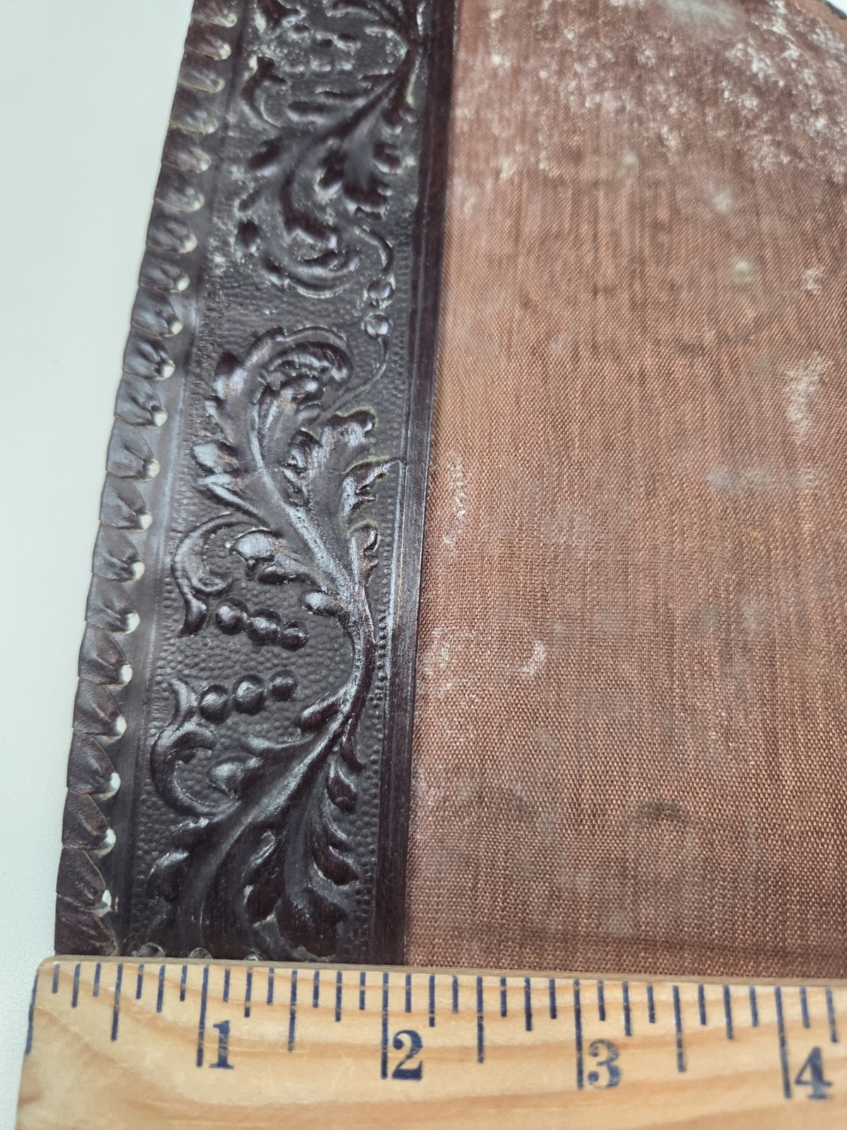 Vintage 1930s Leather Book Cover Italian Embossed Crest Crown & Griffon