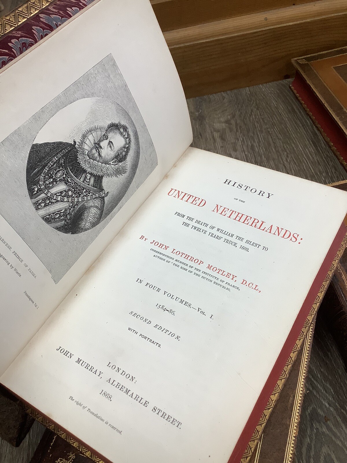* Fine Bindings 1867-1874 Motley History Netherlands Dutch Rep. John Barneveld