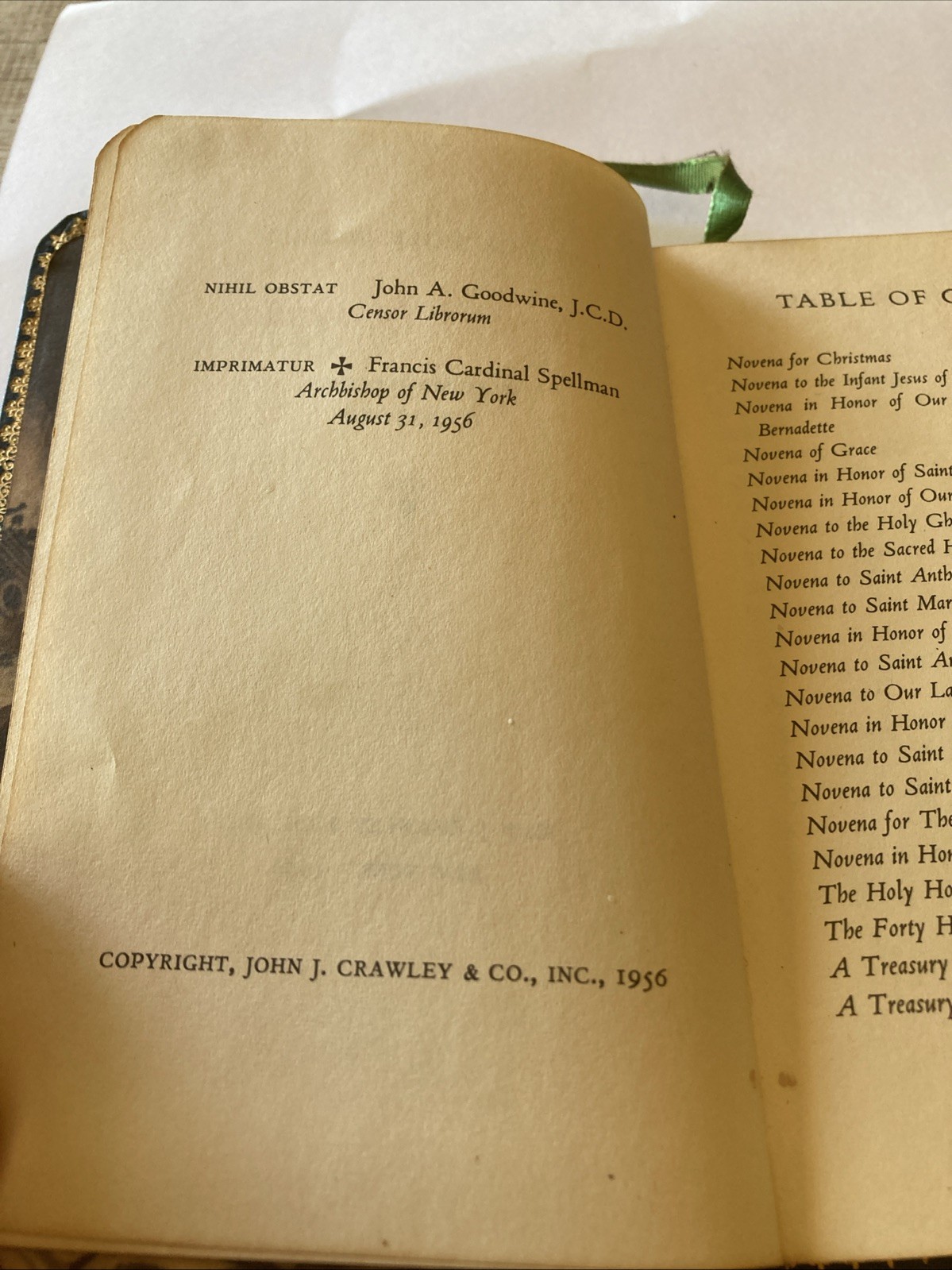 The Catholic Family Book of Novenas 1956 Pristine Condition